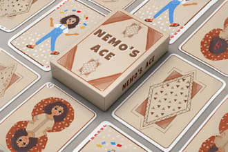 l design 52 custom playing card game deck, poker cards, tuck box