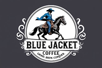 do classic style emblem horse running logo for my company