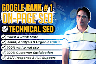 fix on page and technical SEO, audit your website and do keyword research