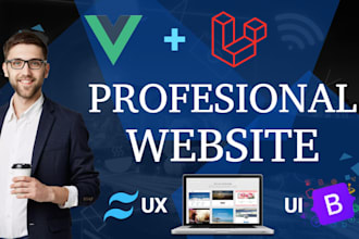 do website with php laravel vue bootstrap tailwind css