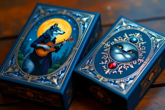 draw illustrate graphic design board game, cards, tarot, zodiac, tcg in my style