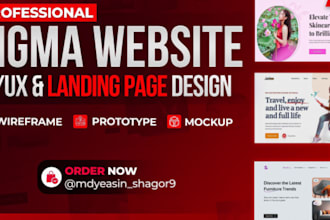 design modern figma website, website mockup, figma wireframe website