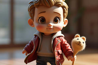 do 3d character modeling, 3d model, action figure, robot, 3d toy for 3d printing