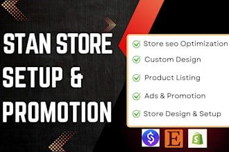 setup stan store and do customization with instagram integration and marketing