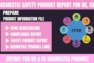 write cpsr, gpsr, pif, sds, toxicology report, product label