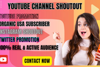 do youtube channel shoutout to 10m usa,uk,twitter, fb, instagram shoutout