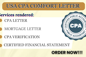 cpa comfort letter, mortgage letter, certified financial statement