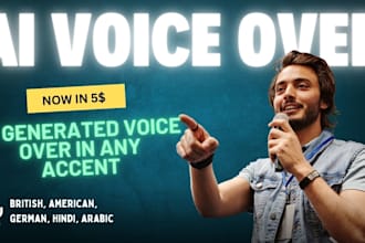 generate a professional ai voiceover in american, british, arabic