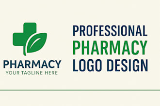 design a professional pharmacy logo for medical and healthcare brands