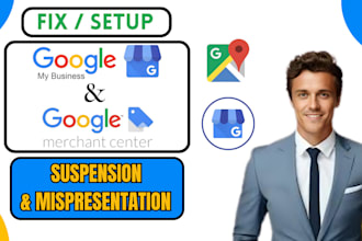 fix suspended gmb or gmc, reinstate google my business listing setup gmc