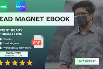 design canva ebook report, PDF, worksheet, checklist, brochure or welcome