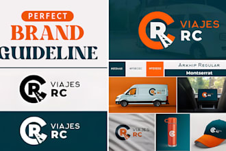 design professional brand kit with logo, brand style guides