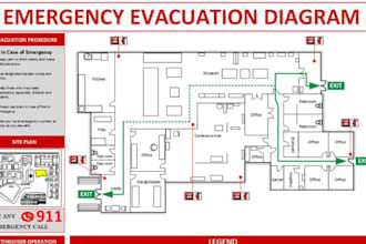design fire emergency exit and evacuation plan , escape plan for your floor plan
