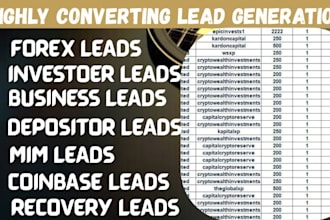 generate quality forex leads, crypto leads, coinbase leads,  binance leads