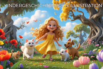 illustriere kinder buchillustration und kinder geschichtenbuch illustration
