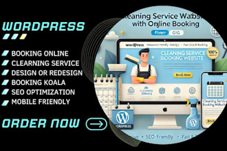 design a cleaning booking service website on wordpress booking koala website
