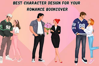 do illustrated romance book cover character design couple art illustration