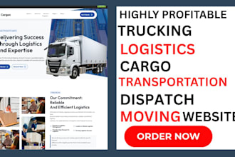 build trucking website logistics website cargo, dispatch, transportation website