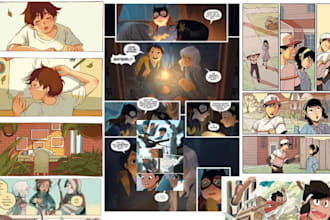 draw dark fantasy graphic novel, children comic book storyboard, horror manga