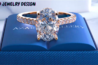 design custom 3d jewelry design, engagement rings, pendant, grillz in rhino 3d