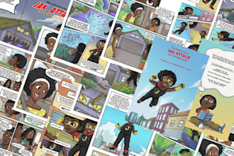 design comic art character design and comic book illustration for your project