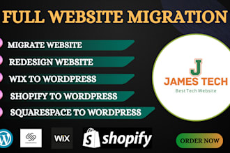 do website migration redesign squarespace wix shopify to wordpress