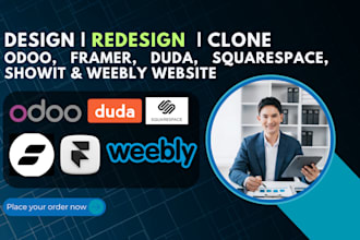 design duda website framer website squarespace showit odoo weebly website