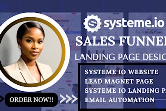 build high converting systeme io landing page, sales funnel, systeme io website