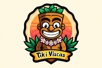 design a unique aloha tiki bar mask logo for your company