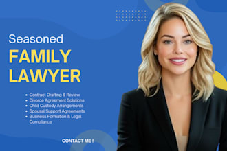 draft and review contracts, divorce agreements, and custody arrangements