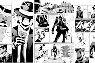illustrate comic character design storyboard manga anime and graphic novel