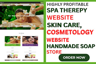 build spa therapy skin care website therapy, cosmetology handmade soap website