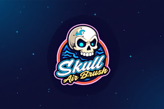 make outstanding skull air brush logo with express delivery