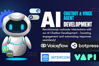 build ai chatbot ai agent on voiceflow, botpress, intercom vapi ai make com vapi