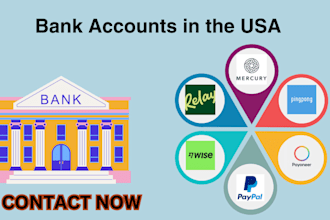 create USA business bank, wise, payoneer, stripe, mercury, for USA llcs owners