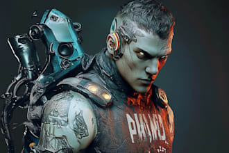 create fantasy, sci fi, character with hyperrealistic style