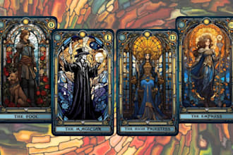 custom tarot card design, tarot reading card design card game design tarot cards