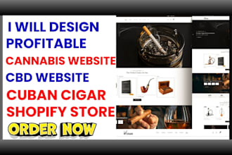 design profitable cuban cigar shopify store cbd website cannabis website cbd