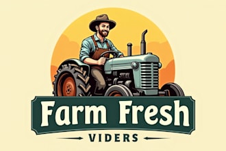 design amazing farmer tractor logo within two days