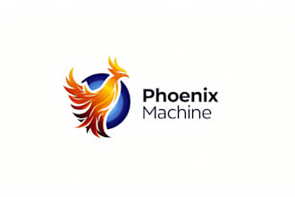 make awesome phoenix machine logo with unique concepts