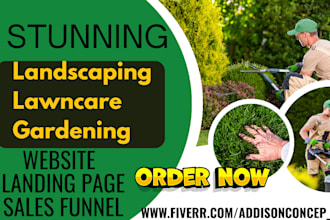 design gohighlevel landscaping landing page gardening lawn care sales funnel