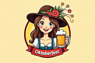 create unique oktoberfest girl logo with unlimited revisions