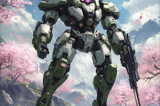 do custom robot, mecha, cyborg cartoon character design