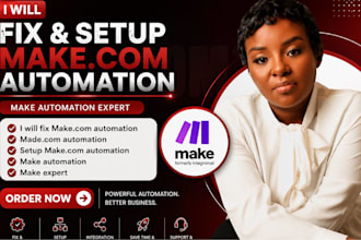 fix make com, made com, setup make com automation, make automation, make expert