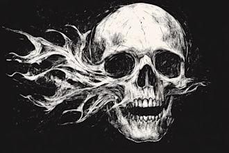 make dark art, horror or skull illustration tshirt design