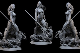 create 3d articulated action figure 3d articulated model ready for 3d printing