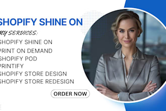 design print on demand, shopify store, shopify shine on via printify shopify pod