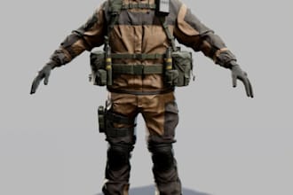 enhance 3d character, game assets, retexture, vrm, creature, skin rig, uv map