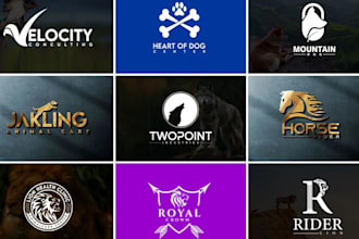 create 2 lion logo,wolf, bear, fox, eagle, cat design