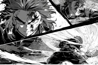 draw amazing anime manga page action comic book storyboard manga artist for you